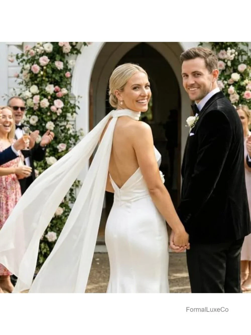 Chiffon Bridal Long Scarf Wrap for Wedding Ceremony Evening Shawl